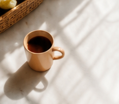 coffee on a table with great lighting